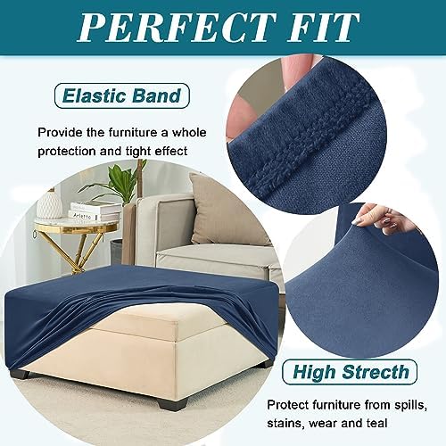HFCNMY Stretch Velvet Ottoman Cover - Large