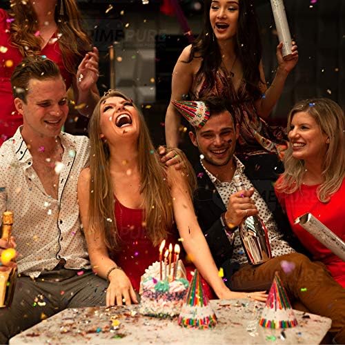 PrimePure Confetti Cannons 2 Pack - Party Poppers for Celebrations