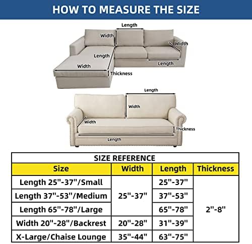 Eismodra Sofa Slipcover for 3 Cushion Couch Set Light Brown Stretchy Elastic