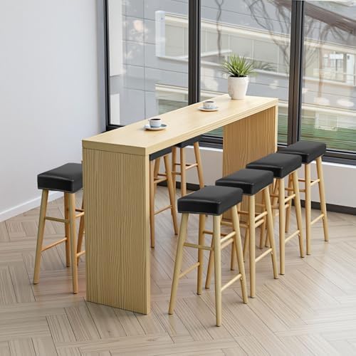 Lufyzora PU Leather Bar Stool Covers Rectangular 4PCS Black