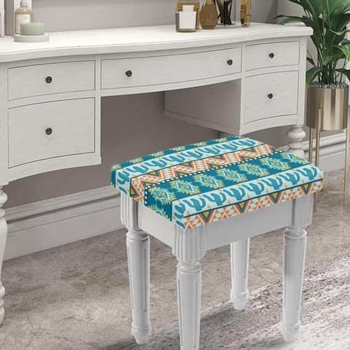 Bar Stool Covers Set of 2 Aztec Cactus Design