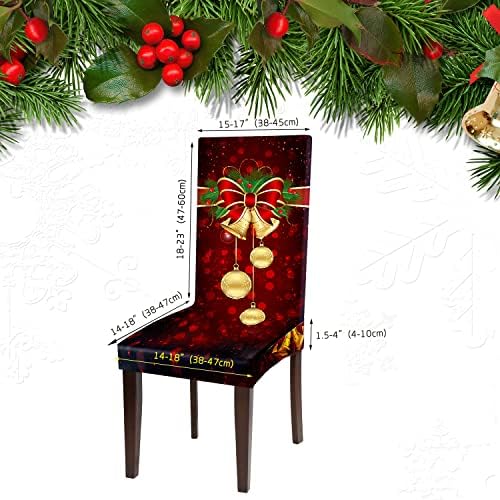 Boao Christmas Chair Covers Stretchable 4 Pack