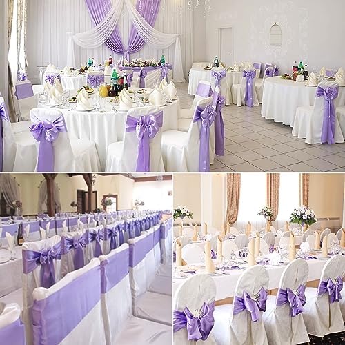 50PCS Satin Chair Sashes Bows for Wedding Events
