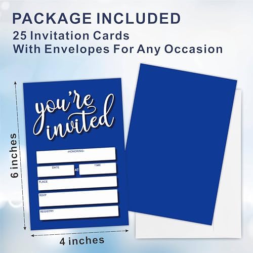 Youre Invited 25 Classic Party Invitations in Klein Blue
