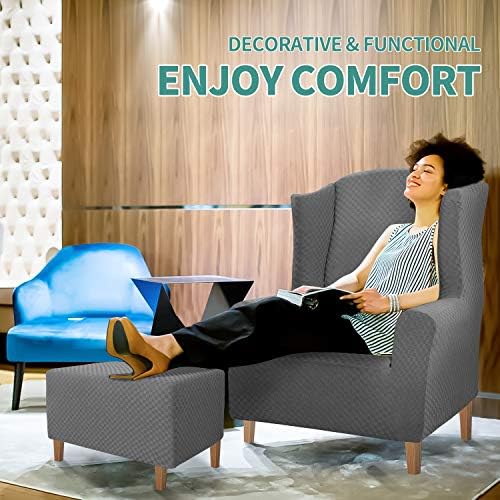 YEMYHOM Ottoman Cover Jacquard Design High Stretch Folding Storage Footstool Protector
