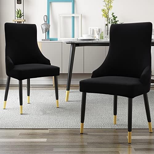 Liykimt Stretch Wingback Chair Slipcover Black Set of 2