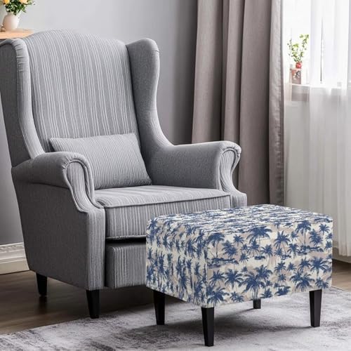 Talayituse Palm Tree Print Ottoman Cover for Rectangle Ottomans