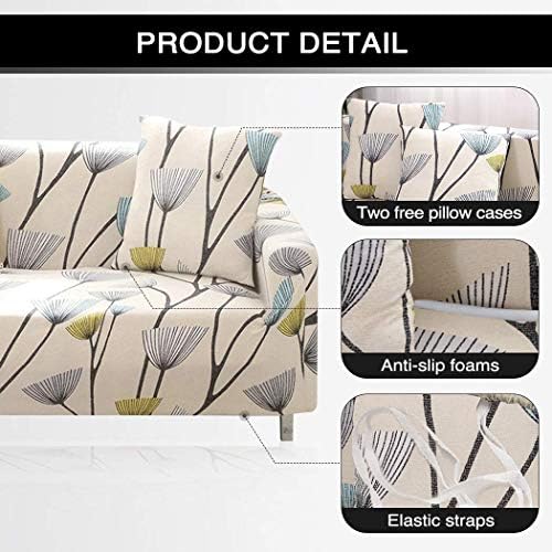 Lamberia Printed Stretch Sofa Cover with Two Free Pillow Cases