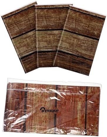 Irenare Rustic Plastic Table Covers with Brown Wood Grain