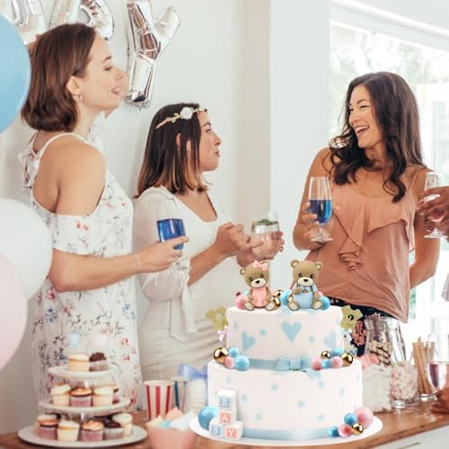 54PCS Bear Gender Reveal Cake Topper Set