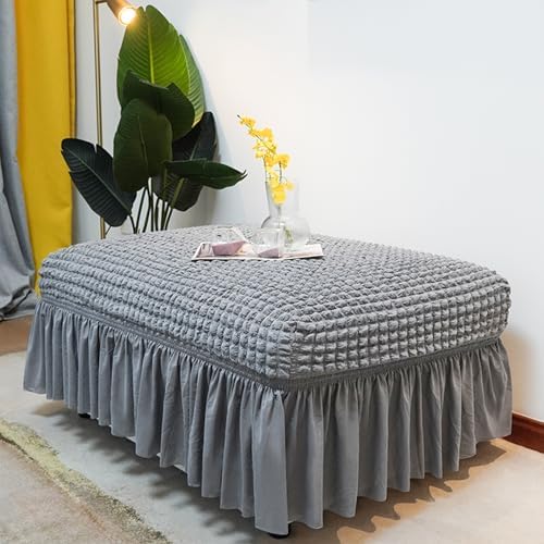 Vapor Fitness Ottoman Cover Square with Skirt - Gray