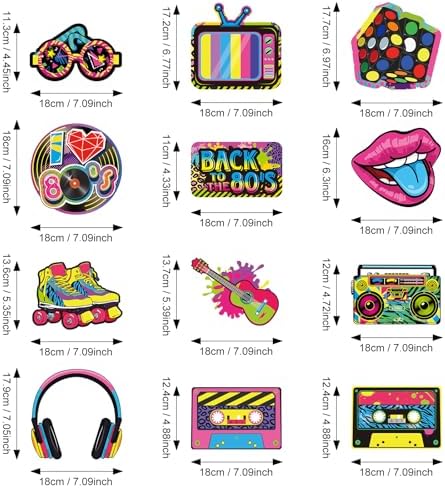 Containlol 80s Party Decorations 53 Pieces Neon Hanging Swirls