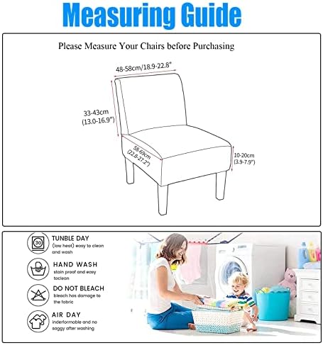 LEONEBEBE Armless Chair Slipcover Large Size
