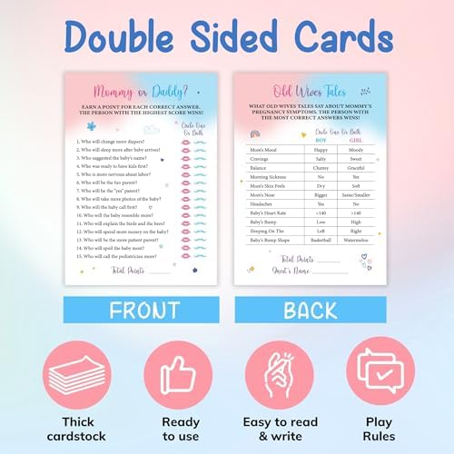 Baby Gender Reveal Game Set for Guests