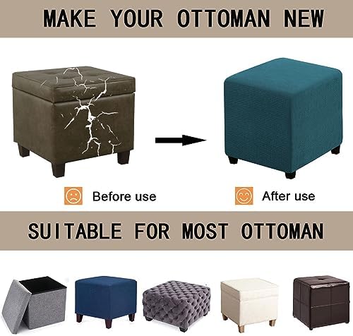 Bifaunvogel Small Peacock Blue Ottoman Slipcover