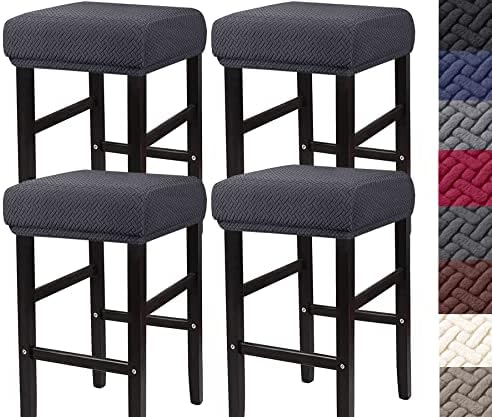 Hfcnmy Stool Covers Rectangle 4 Pack Dark Gray