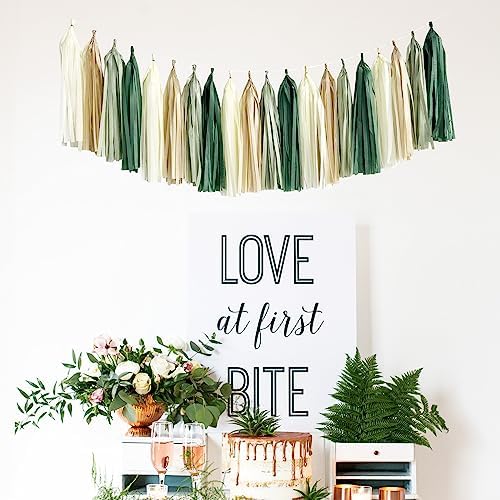 ANSOMO Birthday Banner Decorations Green Neutral