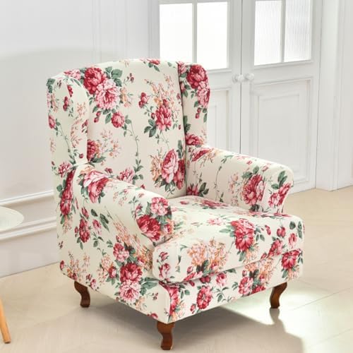 HAOYONG Stretch 2 Piece Wingback Chair Covers
