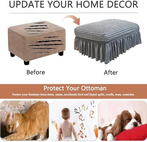 Vapor Fitness Ottoman Cover Square with Skirt - Gray