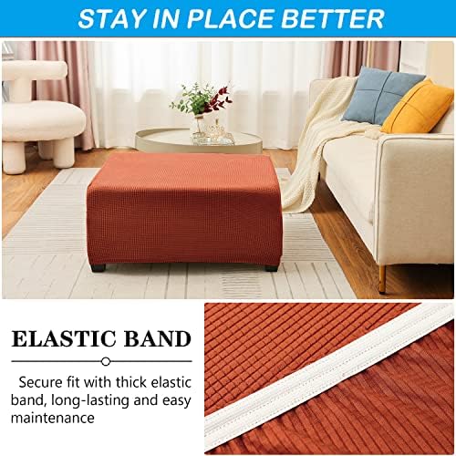 OBCREAT Ottoman Covers Stretch Jacquard Slipcover