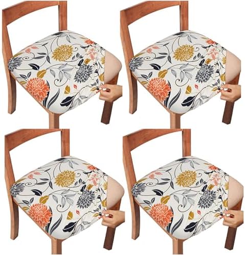 Gute Chair Seat Covers with Elastic Ties and Button
