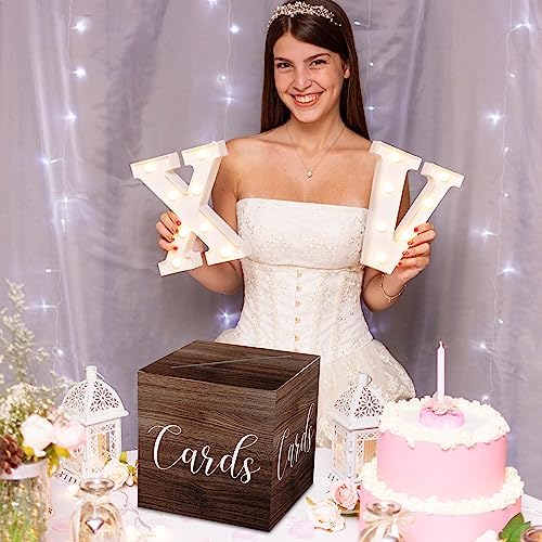 AWSICE Wood Pattern Card Box - 1 Set for Events