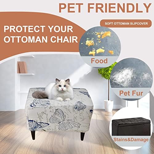 Eco-Ancheng Ottoman Covers Stretch Slipcover for Footstool