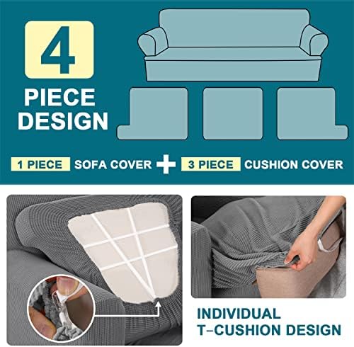 Turquoize 4 Piece T Cushion Sofa Slipcovers