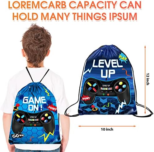 Eccliy 20 Pcs Video Game Drawstring Bags 12x10 Inch Party Favors