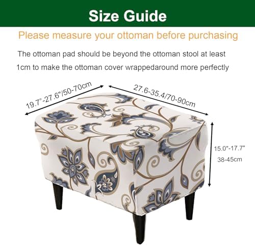 CRFATOP Large Ottoman Chair Slipcover with Elastic