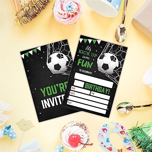 AWSICE Soccer Birthday Invitations 20-Pack with Envelopes