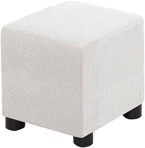Bifaunvogel Small White Square Ottoman Slipcover