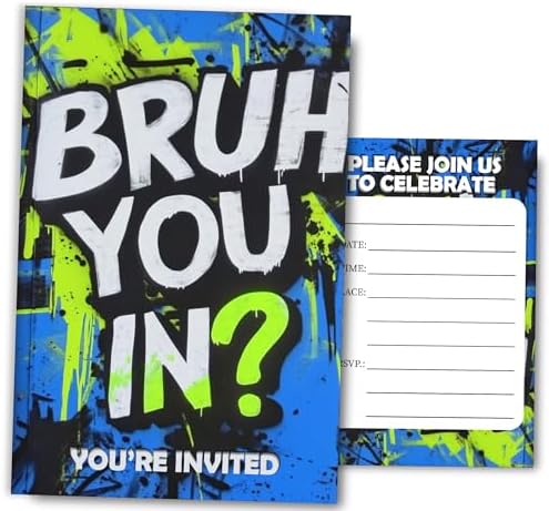 Brother You in Birthday Invitations for Boys 4x6 30 Sets with Envelopes