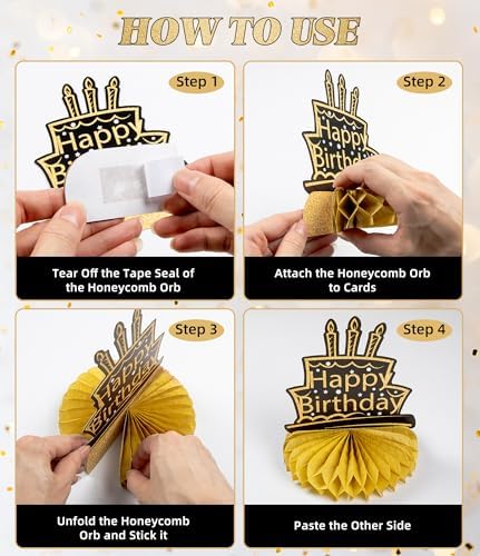 9 Pcs 70th Birthday Black and Gold Centerpieces