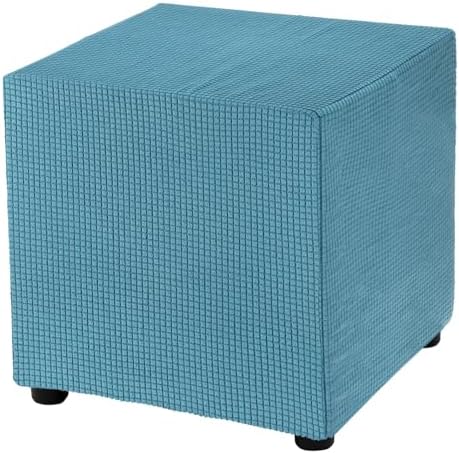 Uxcell Square Ottoman Cover 18x18x18 Inch Stretch Teal