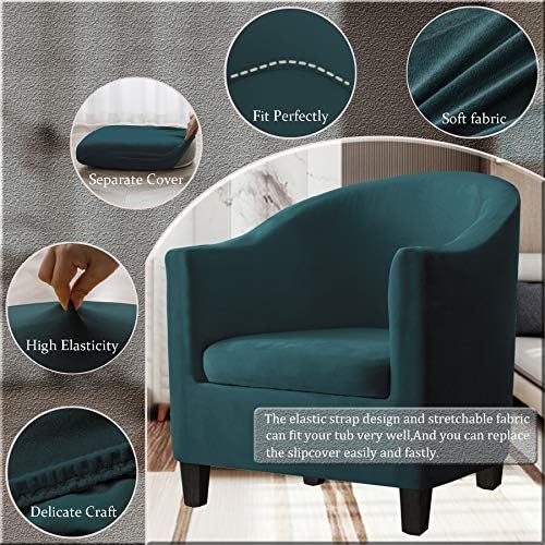 2 Piece Velvet Tub Chair Covers for Armchairs