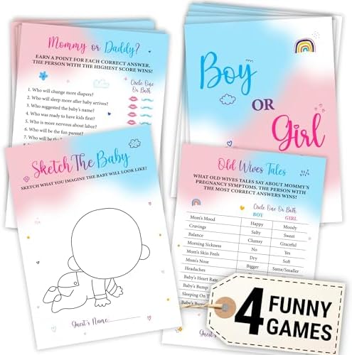 Baby Gender Reveal Game Set for Guests