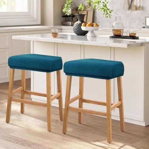 Stool Covers Rectangular Set of 2 Deep Teal