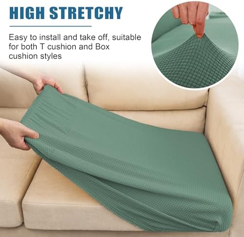 NC HOME High Stretch Matcha Green Sofa Cushion Cover