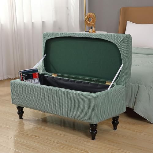 Lussenwert Ottoman Cover Rectangle Stretch Jacquard Stool Cover
