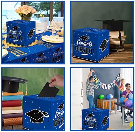 Gatherfun Graduation Decorations Blue Card Box