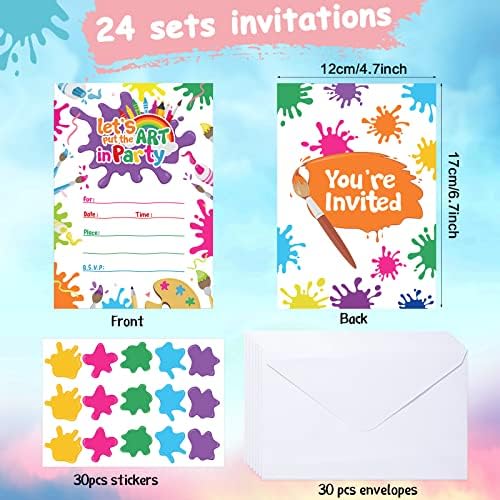 Pajean 24 Piece Art Painting Party Invitation Set