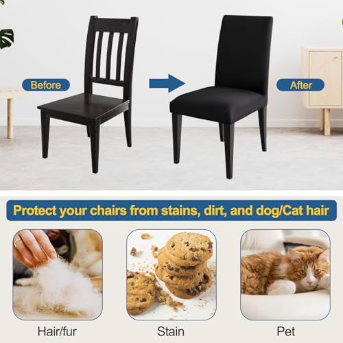 Dioxide High Stretch Chair Covers Set of 4 Black
