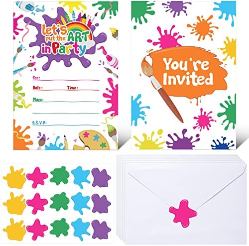 Pajean 24 Piece Art Painting Party Invitation Set