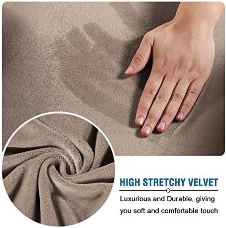 ADPON Velvet Ottoman Cover Stretch with Elastic Bottom