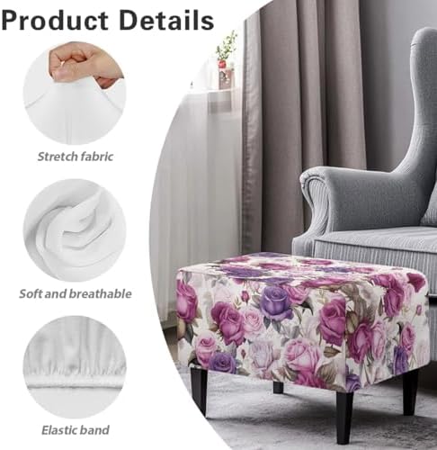 Cugasmaru Ottoman Cover - Soft Stretch Slipcover for Stool and Footrest