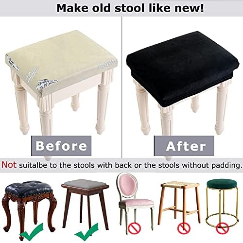 SINOSSO Soft Velvet Stool Cover Fit for Rectangular Bar Stools