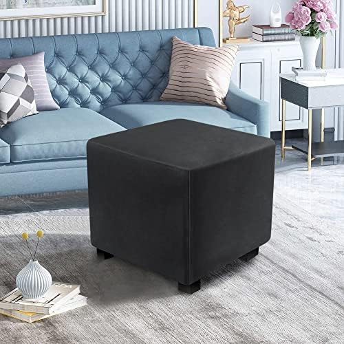 DUJUIKE Velvet Stool Cover for Square Ottoman