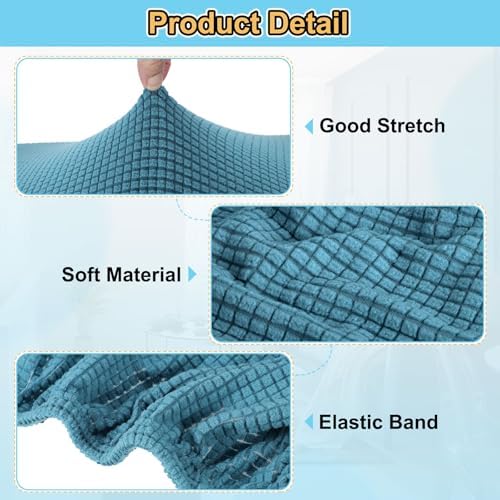 Uxcell Square Ottoman Cover 18x18x18 Inch Stretch Teal