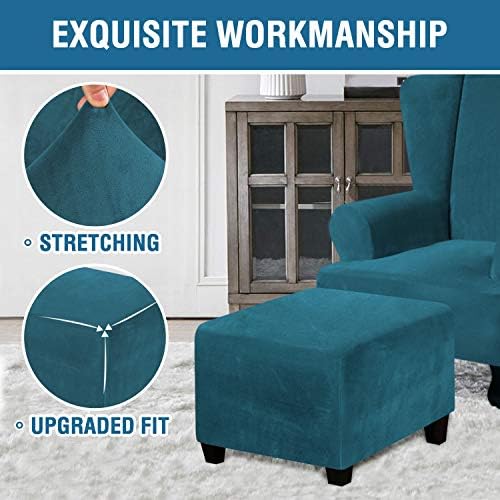 HVERSAILTEX Velvet Plush Square Ottoman Cover